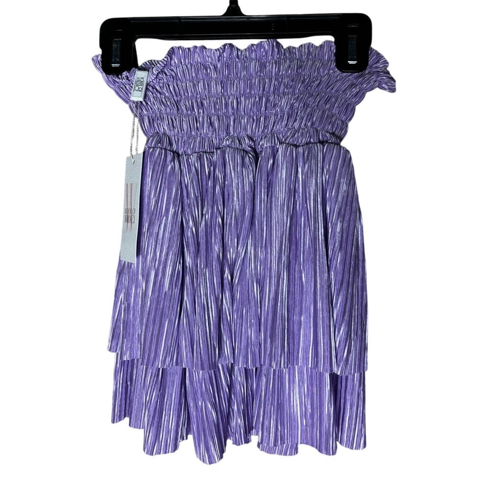 House of Wallace Isla Two Tier Skirt Dark Purple NWT XXS
